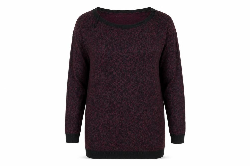 George Womens Purple Animal Print Knit Pullover Jumper Size 8