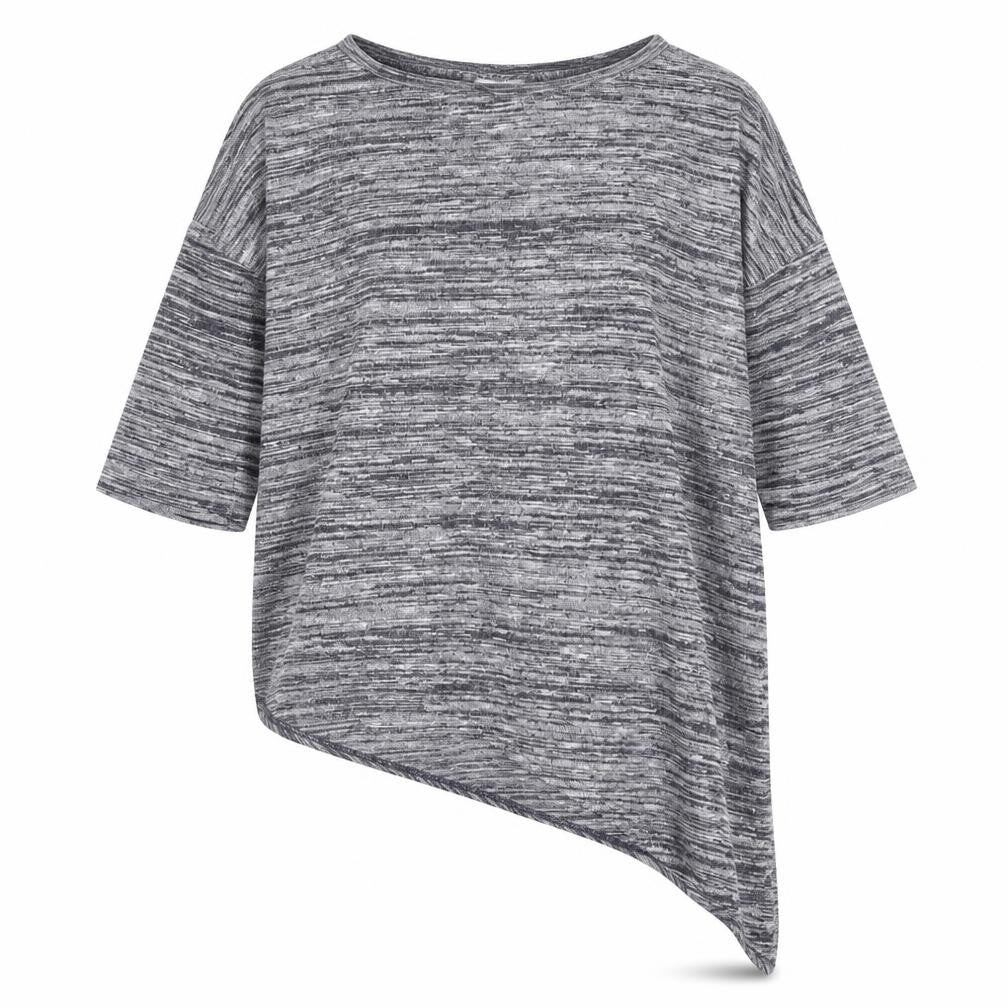 Wallis Womens Blue Striped  Basic T-Shirt Size S  - Asymmetric Hem