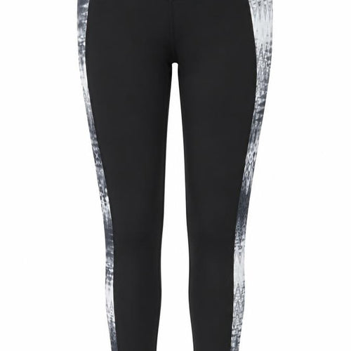 WORKOUT Womens Black Striped  Pedal Pusher Leggings Size 10 L28 in