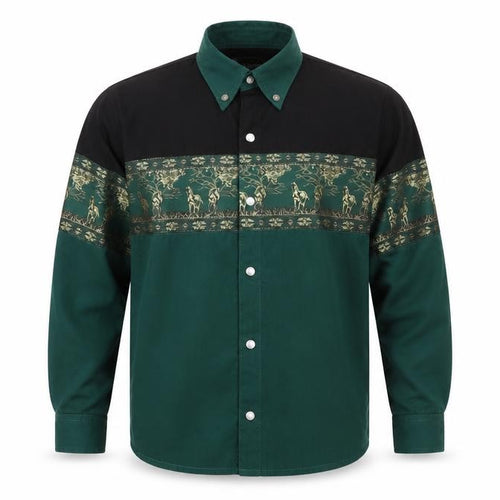 el norte no Boys Green Geometric   Button-Up Size L