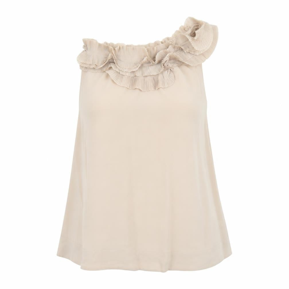 Front view of H&M women’s beige a-line, size UK 6