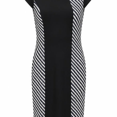 Collection London Womens Black Geometric  Pencil Dress  Size 8