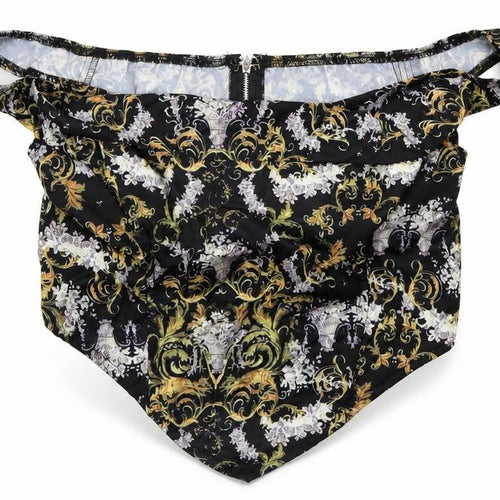 Prettylit Womens Black Floral  Basic Blouse Size 10