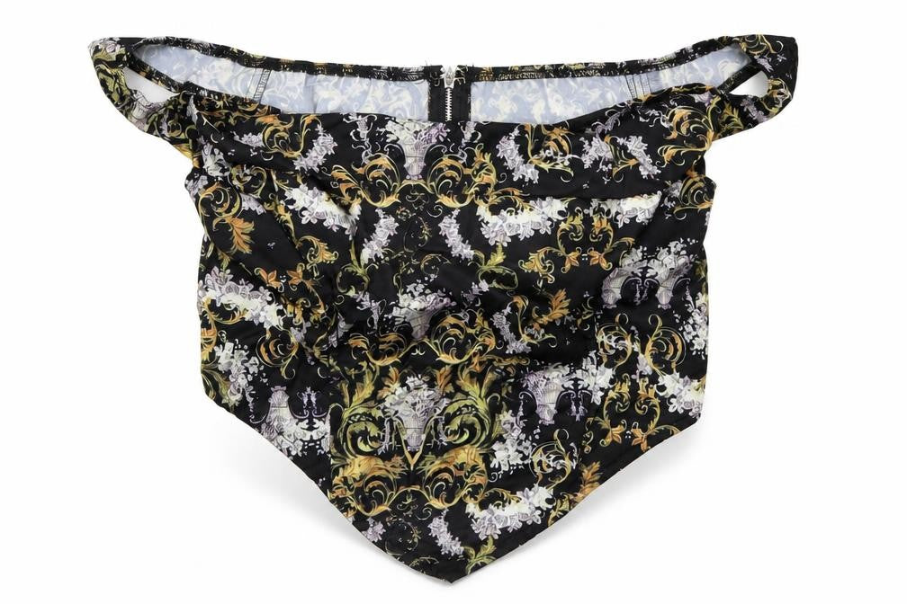 Prettylit Womens Black Floral  Basic Blouse Size 10