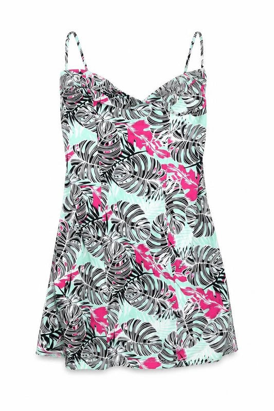 Front view of Primark women’s blue floral fit & flare, size UK 8