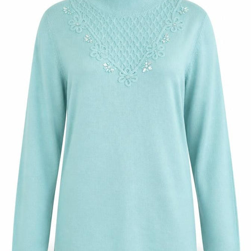 ms  Womens Blue Houndstooth  Pullover Jumper Size XS