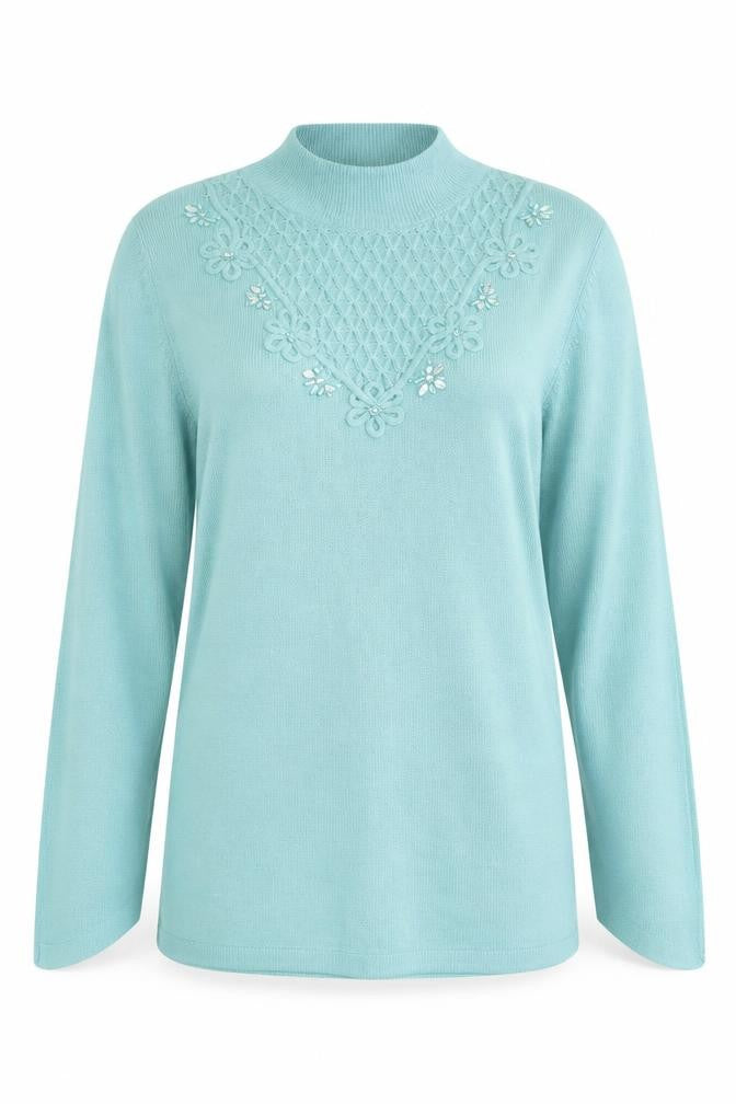 ms  Womens Blue Houndstooth  Pullover Jumper Size XS