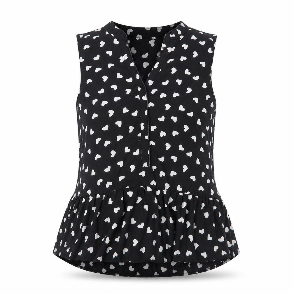 Millenium Womens Black Polka Dot Chiffon Basic Blouse Size M