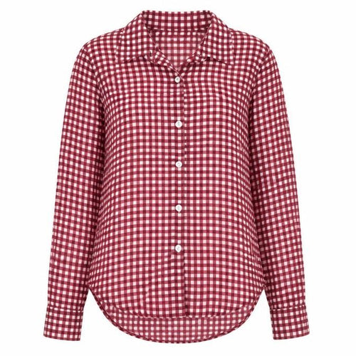 Preworn Womens Purple Check  Basic Blouse Size S