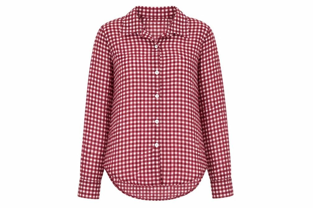 Preworn Womens Purple Check  Basic Blouse Size S