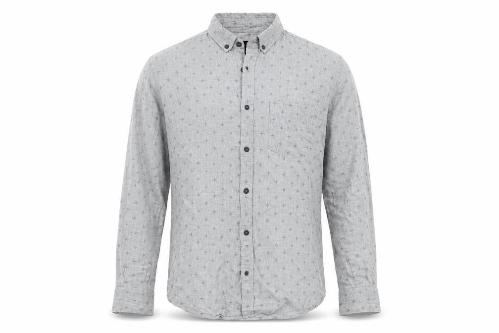 Burton Mens Grey Geometric   Button-Up Size S