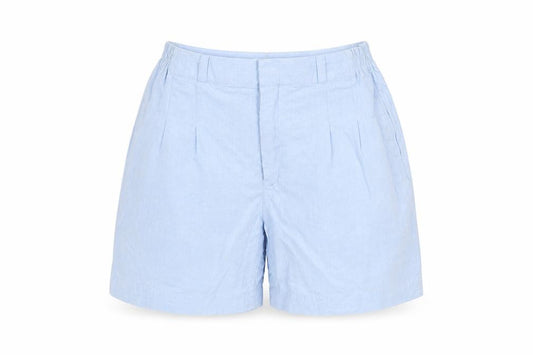 Front view of Preworn women’s blue bermuda shorts, size XL