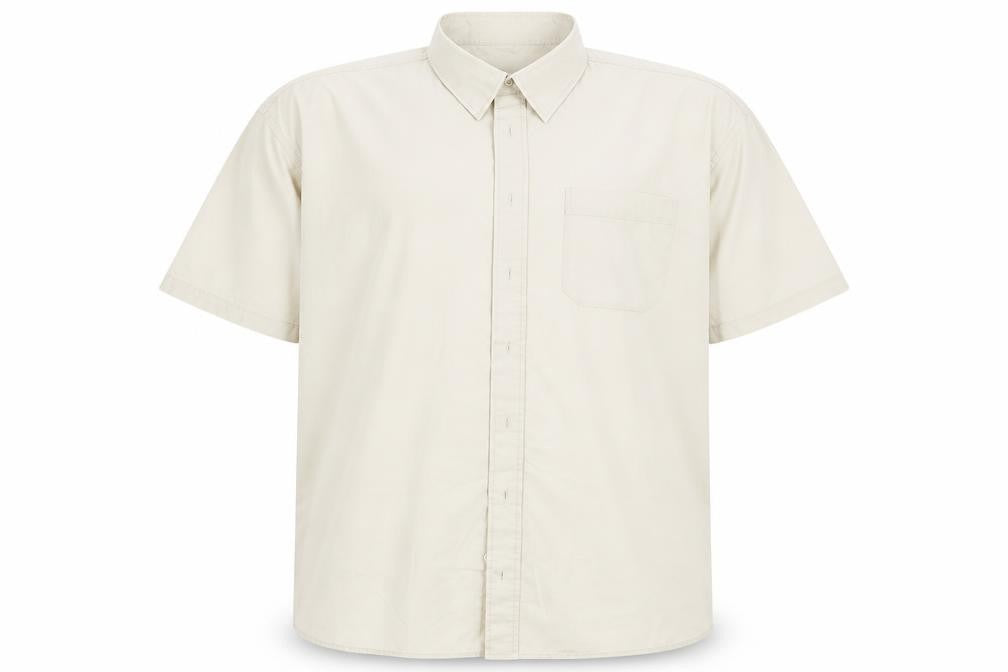 Double TWO Mens Beige    Button-Up Size XL
