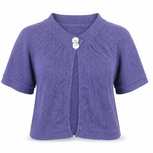 Text Womens Purple  Knit Cardigan Jumper Size M