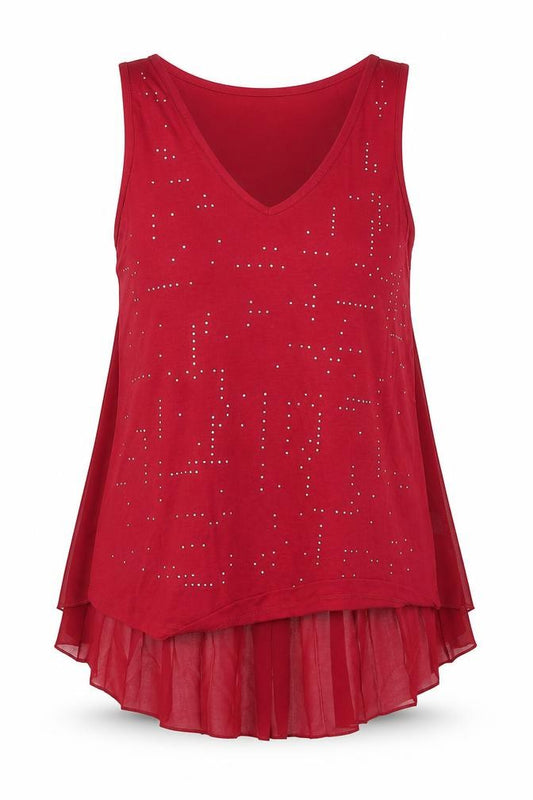 Front view of Next women’s pink basic tank, size UK 8