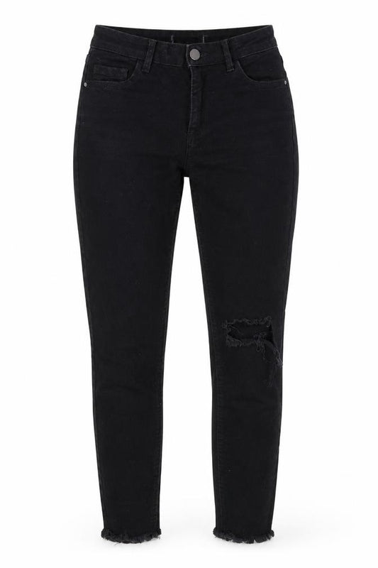 Front view of Dorothy Perkins women’s black skinny jeans, size UK 8, 24.5-inch leg