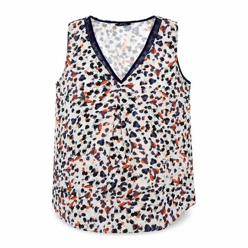 Papaya Womens White Animal Print Chiffon Camisole Tank Size 8