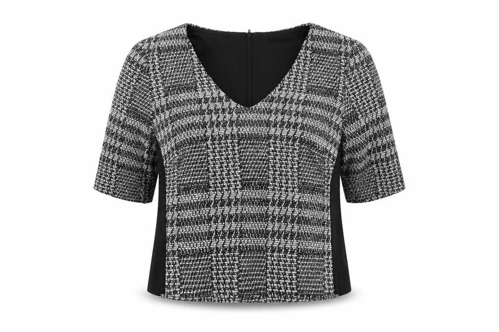 Eliane Rose Womens Black Check  Basic Blouse Size S