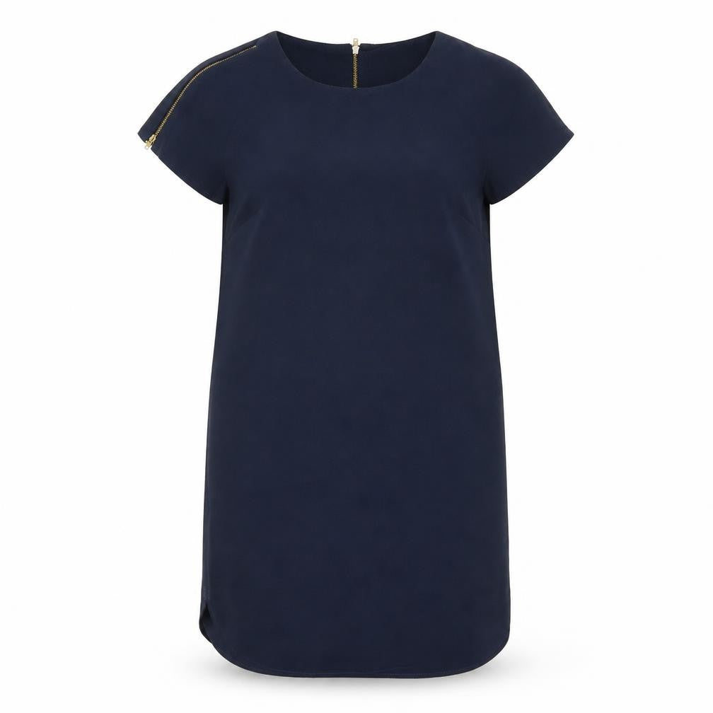 Front view of Atmosphere women’s blue chiffon t-shirt dress, size UK 12