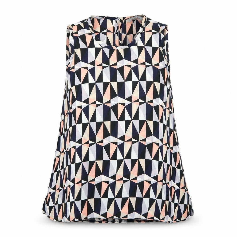 Dorothy Perkins Womens Multicoloured Geometric Chiffon Camisole Tank Size 6