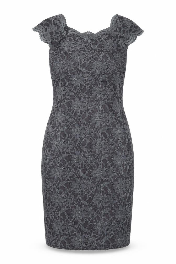 Nightway Womens Grey  Lace Bodycon  Size 10