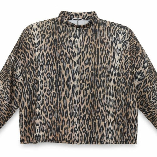 Zara Womens Brown Animal Print  Basic Blouse Size M