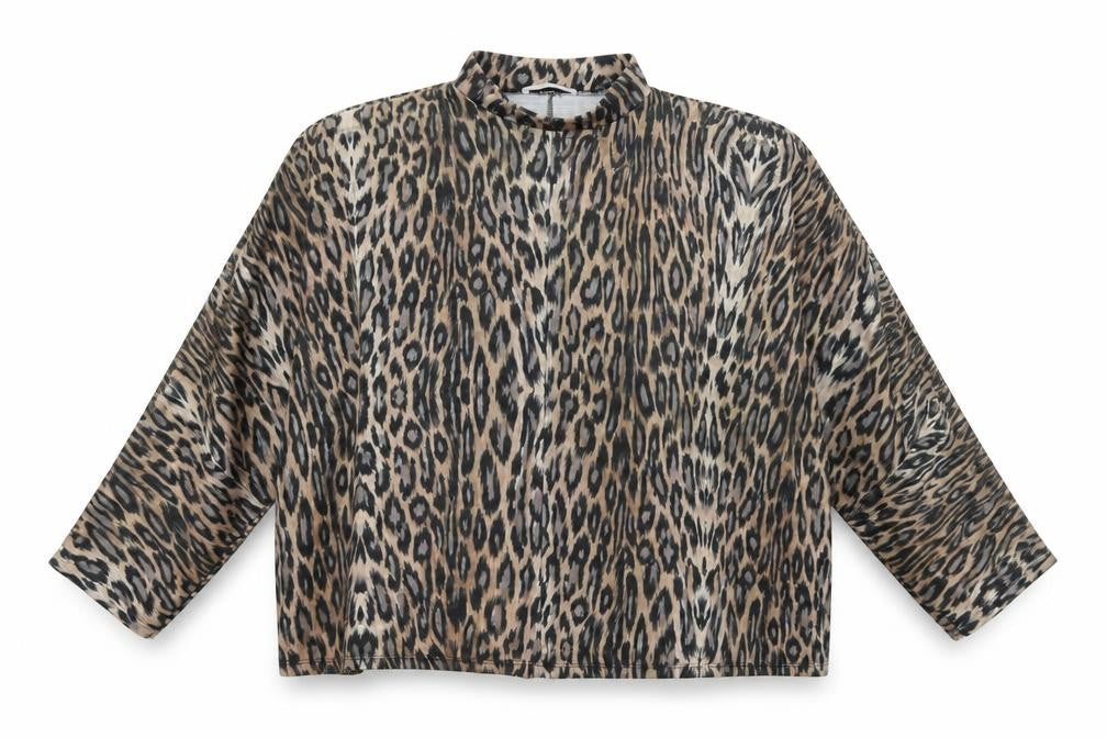 Zara Womens Brown Animal Print  Basic Blouse Size M