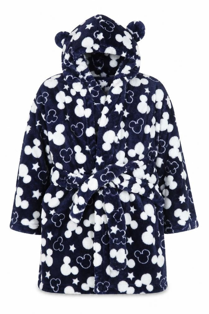 Disney  Blue Polka Dot  Babydoll Robe Size 18-24 Months  - mickey mouse