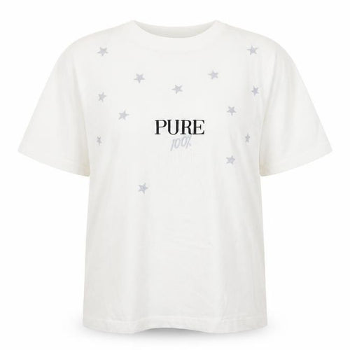 bavardage Womens White   Basic T-Shirt One Size  - pure 100% life