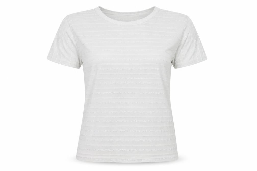 Icecube Womens Grey Striped  Basic T-Shirt Size L