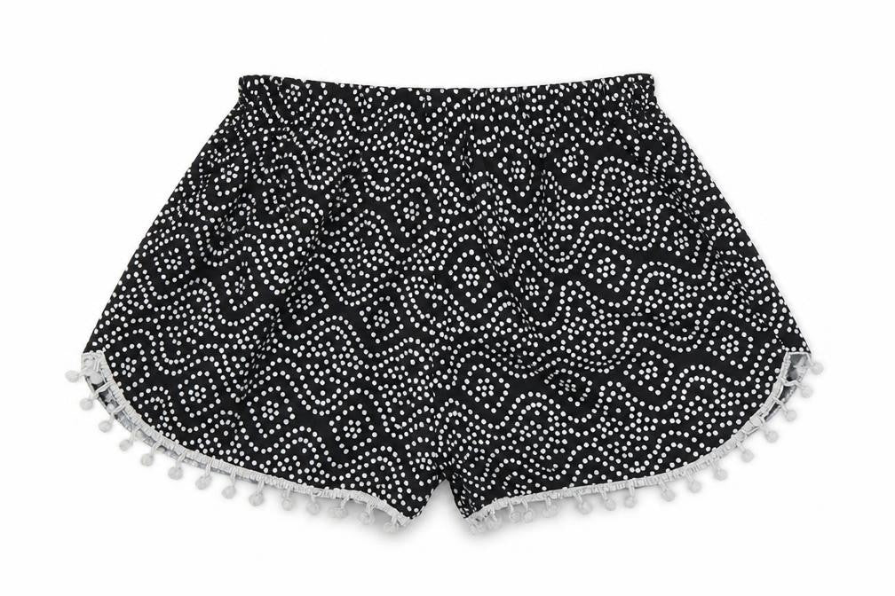 Preworn Womens Black Polka Dot  Sweat Shorts Size M