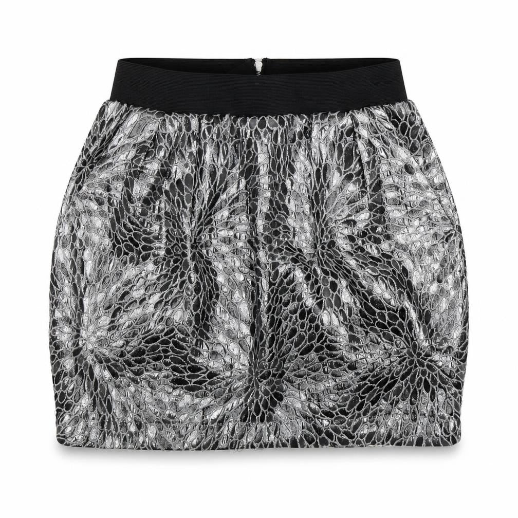 Rare Womens Black Floral  Mini Skirt Size 6