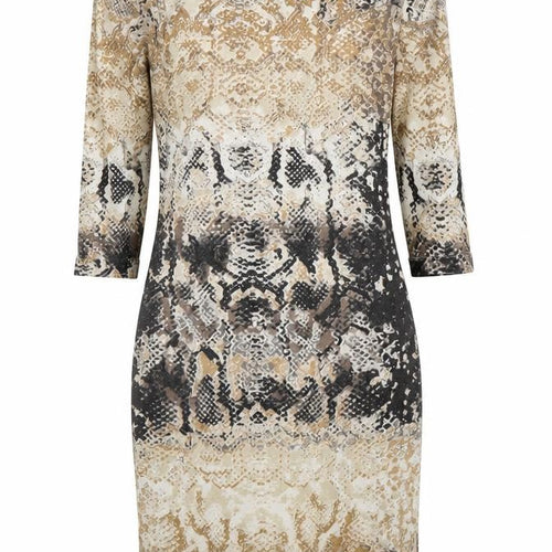 Crafted Womens Beige Animal Print  Bodycon  Size 10