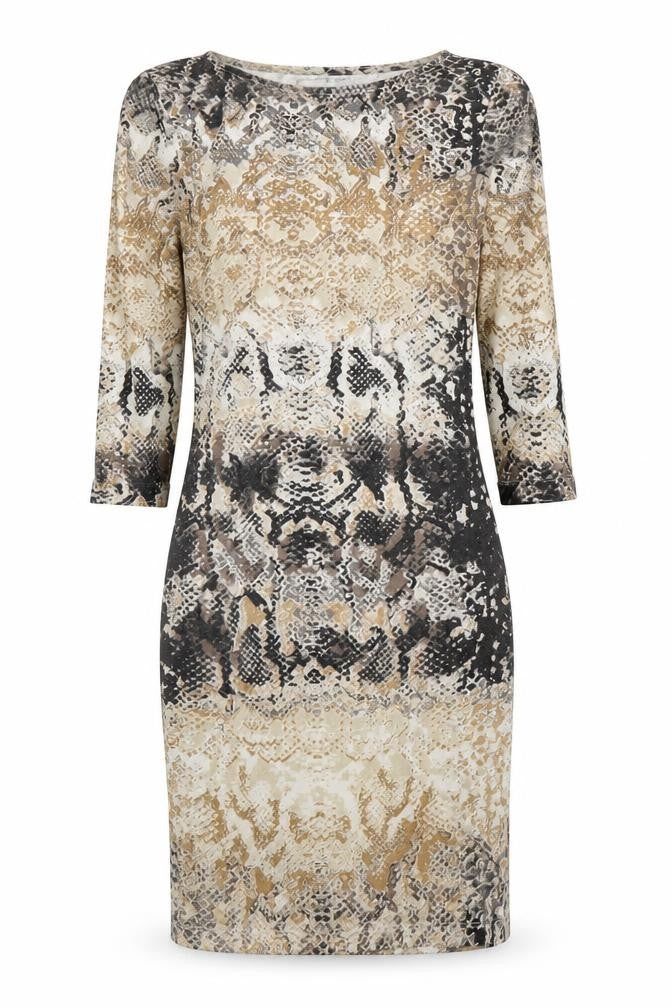Crafted Womens Beige Animal Print  Bodycon  Size 10
