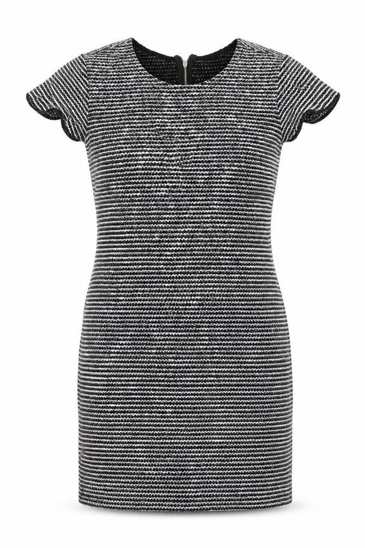 Front view of Select women’s blue knit shirt dress, size UK 12