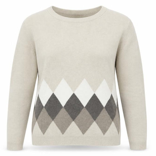Cotswold Womens Beige Argyle/Diamond  Pullover Jumper Size M