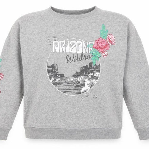 New Look Womens Grey Floral  Pullover Sweatshirt Size 12  - Arizona