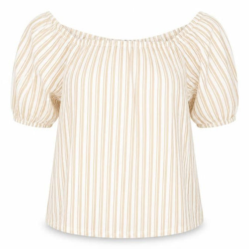 F&F Womens Beige Striped  Basic Blouse Size 10