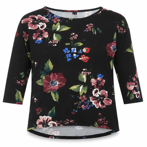VERO MODA Womens Black Floral  Pullover Jumper Size M