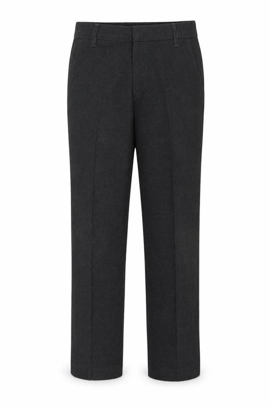 Front view of Marks & Spencer boys’ grey dress pants trousers, size 8-9, years
