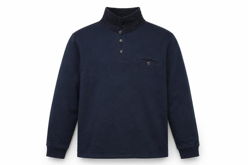 DUNNES Mens Blue   Henley Sweatshirt Size M