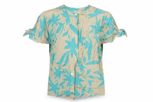 Front view of Verse women’s beige basic button-up, size UK 36
