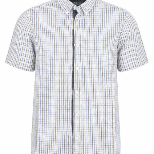Easy Mens Blue Check   Button-Up Size S