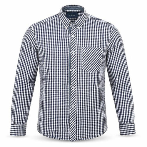 Diverse Mens Blue Check   Button-Up Size M