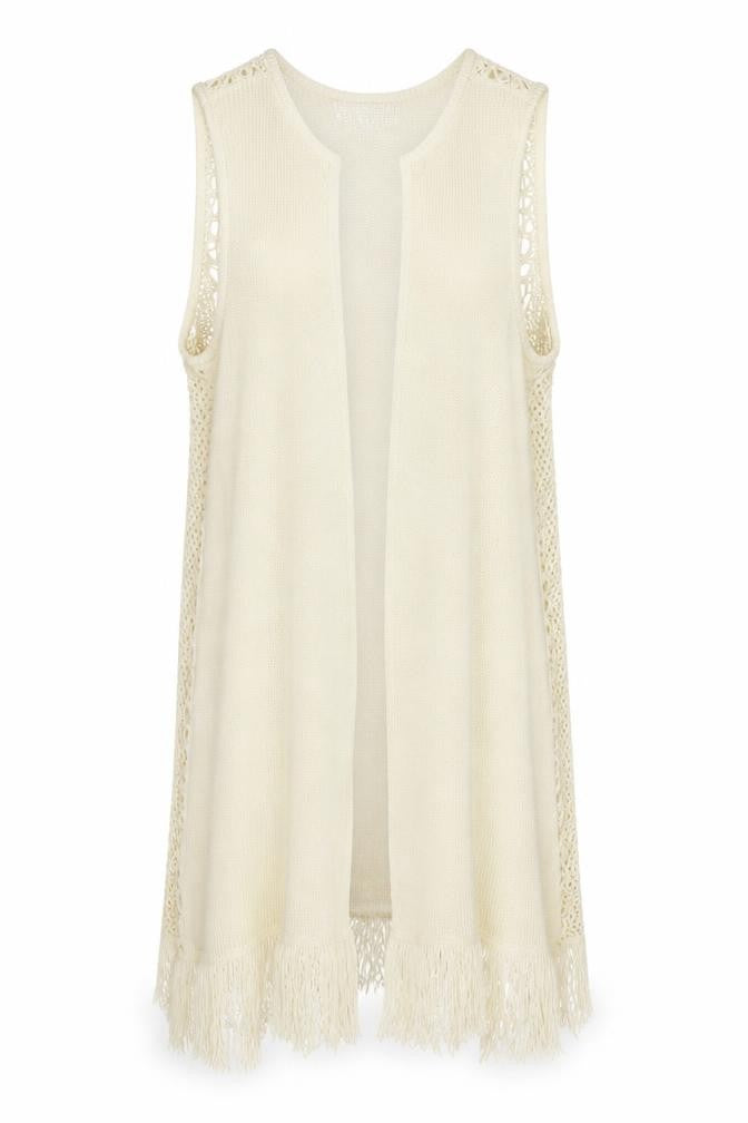 Front view of Primark women’s ivory cardigan jumper, size L