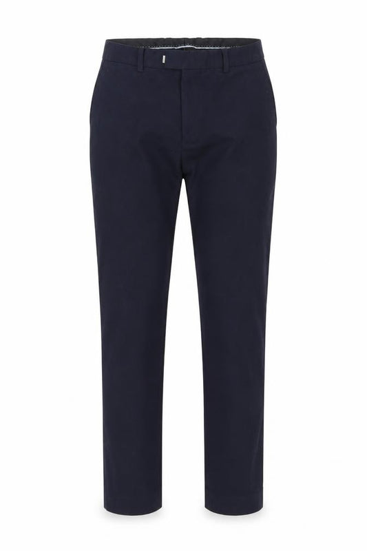 Front view of H&M men’s blue trousers, size 32, in, 31-inch leg - `