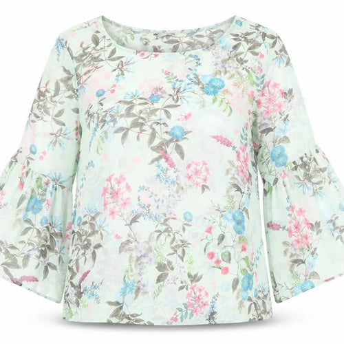 George Womens Green Floral  Tunic Blouse Size 8