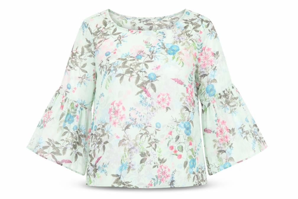 George Womens Green Floral  Tunic Blouse Size 8