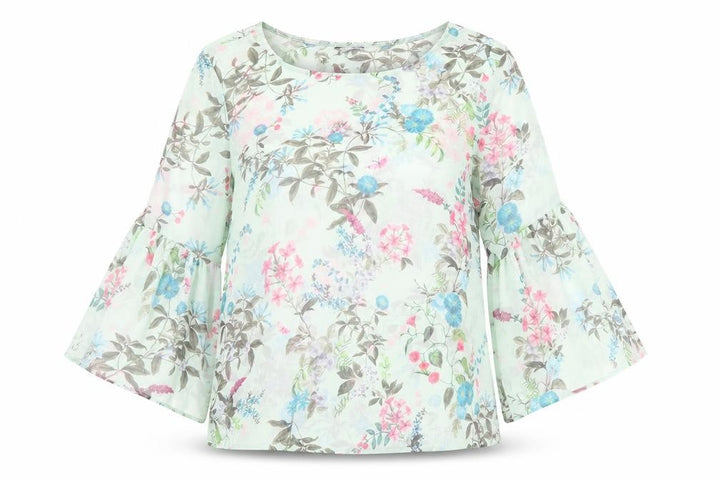 George Womens Green Floral  Tunic Blouse Size 8