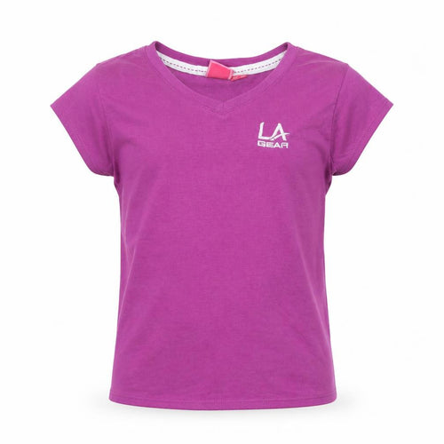 LA Gear Girls Purple   Basic T-Shirt Size 9-10 Years